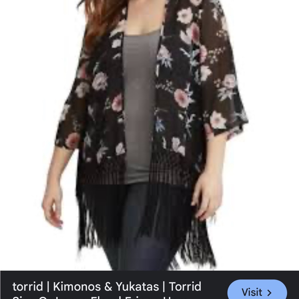 Torrid Black and Pink Floral Swim Coverup‎